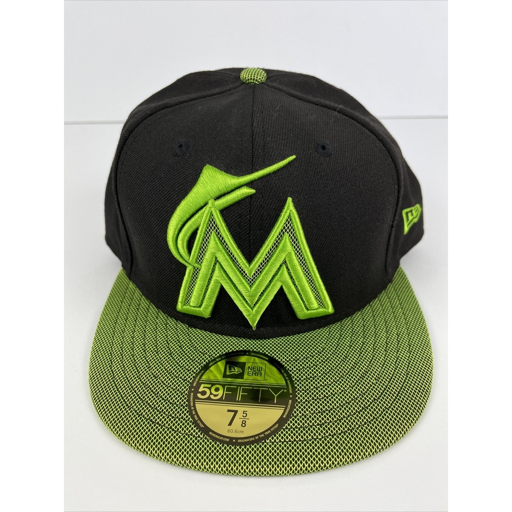 NEW ERA 59FIFTY FITTED FLORIDA MIAMI MARLINS HAT SIZE 7-5/8 5950